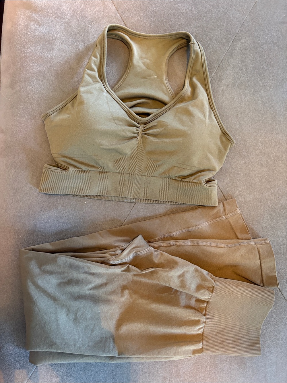 NVGTN Taupe Seamless Sports Bra & Leggings Set